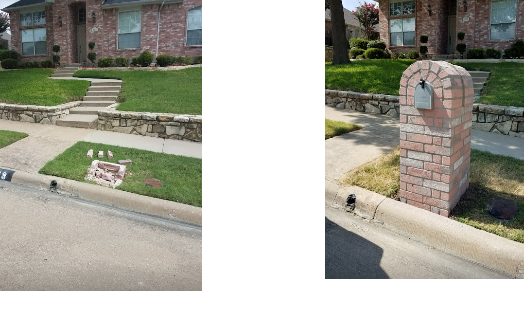 Brick mailbox repairs servicing North Dallas Metro Area