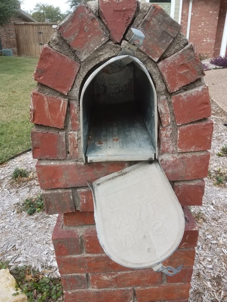 Rust or damaged mailbox replacement in brick or stone